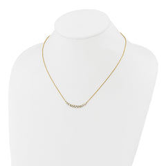 14k 7/8 carat Lab Grown Diamond VS/SI+ G+ Complete 18 inch Fashion Bar Necklace