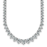 14k White Gold 16 1/3 carat Certified Lab Grown Diamond VS+ F+ Complete Round 18 inch Graduated Tennis Necklace