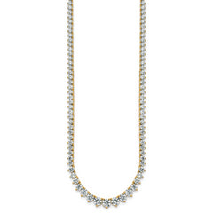 14k 16 1/3 carat Certified Lab Grown Diamond VS+ F+ Complete Round 18 inch Graduated Tennis Necklace