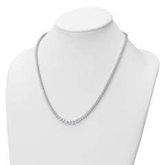 14k White Gold 11 5/8 carat Lab Grown Diamond VS/SI+ G+ Complete Round 20 inch Graduated Tennis Necklace