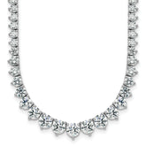 14k White Gold 11 5/8 carat Lab Grown Diamond VS/SI+ G+ Complete Round 20 inch Graduated Tennis Necklace