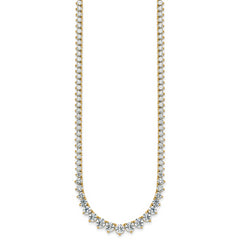 14k 11 5/8 carat Lab Grown Diamond VS+ F+ Complete Round 20 inch Graduated Tennis Necklace