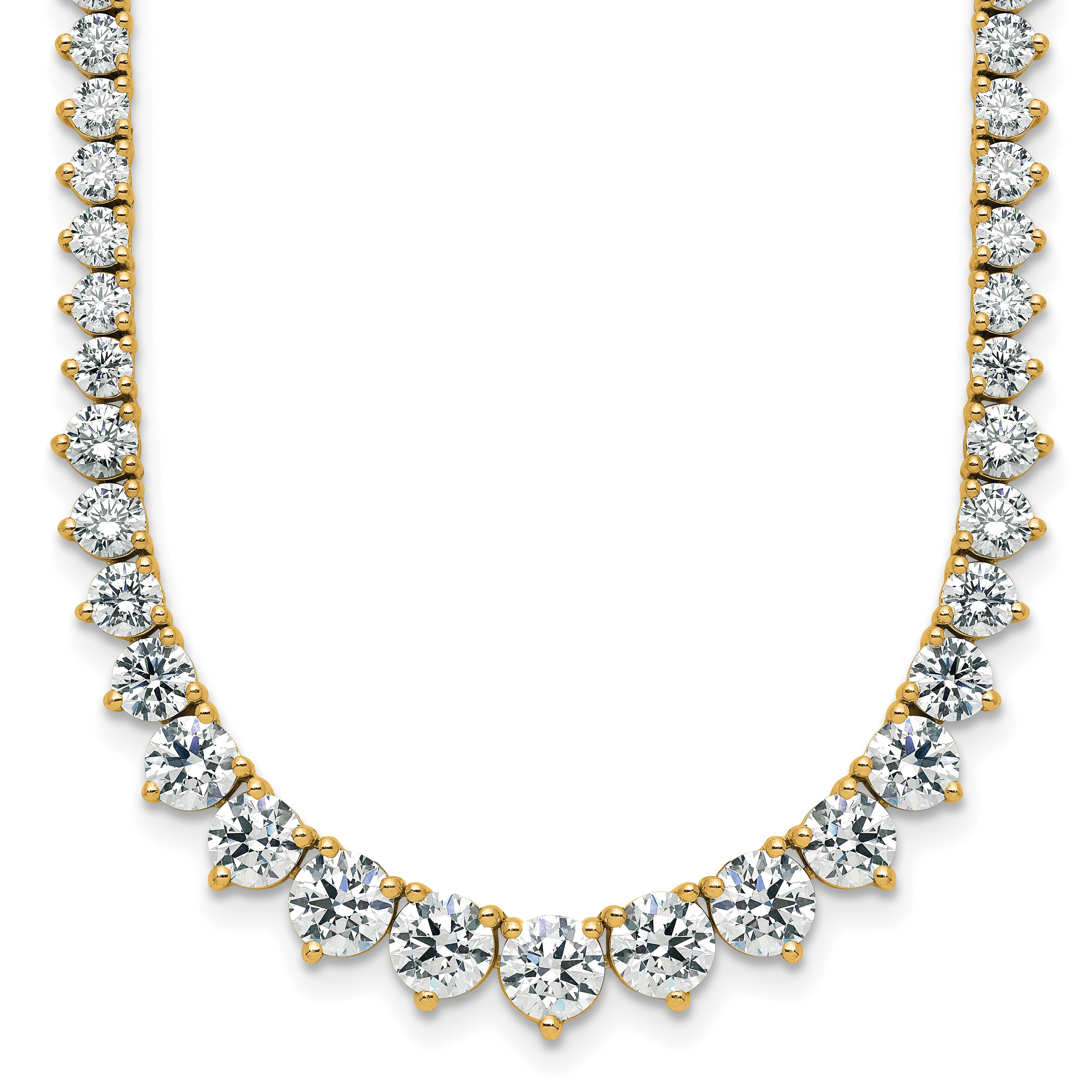 14k 11 5/8 carat Certified Lab Grown Diamond VS+ F+ Complete Round 20 inch Graduated Tennis Necklace