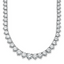 14k White Gold 25 3/8 carat Certified Lab Grown Diamond VS+ F+ Complete Round 16 inch Graduated Tennis Necklace