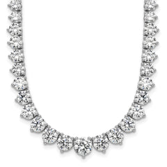 14k White Gold 26 3/4 carat Certified Lab Grown Diamond VS+ F+ Complete Round 18 inch Graduated Tennis Necklace