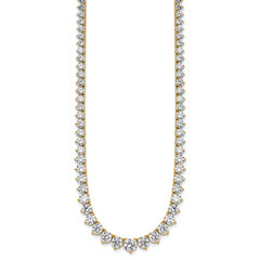 14k 26 3/4 carat Certified Lab Grown Diamond VS/SI+ G+ Complete Round 18 inch Graduated Tennis Necklace