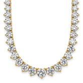 14k 26 3/4 carat Lab Grown Diamond VS+ F+ Complete Round 18 inch Graduated Tennis Necklace