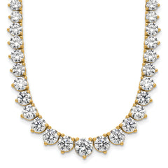 14k 26 3/4 carat Lab Grown Diamond VS/SI+ G+ Complete Round 18 inch Graduated Tennis Necklace