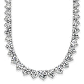 14k White Gold 27 3/4 carat Certified Lab Grown Diamond VS+ F+ Complete Round 16 inch Graduated Tennis Necklace