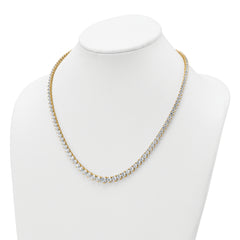 14k 27 3/4 carat Lab Grown Diamond VS+ F+ Complete Round 16 inch Graduated Tennis Necklace