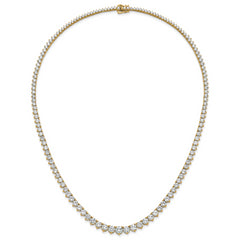 14k 27 3/4 carat Lab Grown Diamond VS+ F+ Complete Round 16 inch Graduated Tennis Necklace
