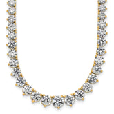 14k 27 3/4 carat Lab Grown Diamond VS+ F+ Complete Round 16 inch Graduated Tennis Necklace