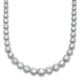 14k White Gold 10 carat Lab Grown Diamond VS/SI+ G+ Complete Round 16 inch Graduated Tennis Necklace