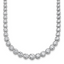 14k White Gold 10 1/2 carat Certified Lab Grown Diamond VS+ F+ Complete Round 16 inch Graduated Tennis Necklace