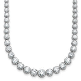 14k White Gold 11 carat Certified Lab Grown Diamond VS/SI+ G+ Complete Round 20 inch Graduated Tennis Necklace