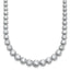 14k White Gold 11 carat Lab Grown Diamond VS/SI+ G+ Complete Round 20 inch Graduated Tennis Necklace