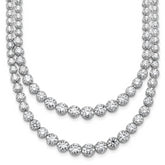 14k White Gold 14 3/8 carat Certified Lab Grown Diamond VS/SI+ G+ Complete 16 inch Graduated Layered Tennis Necklace