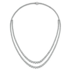 14k White Gold 14 7/8 carat Certified Lab Grown Diamond VS/SI+ G+ Complete 18 inch Graduated Layered Tennis Necklace
