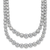 14k White Gold 14 7/8 carat Certified Lab Grown Diamond VS+ F+ Complete 18 inch Graduated Layered Tennis Necklace