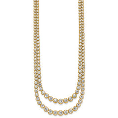 14k 14 7/8 carat Certified Lab Grown Diamond VS+ F+ Complete 18 inch Graduated Layered Tennis Necklace