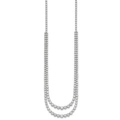 14k White Gold 15 1/2 carat Lab Grown Diamond VS/SI+ G+ Complete 20 inch Graduated Layered Tennis Necklace