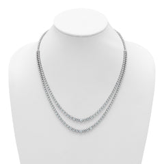 14k White Gold 15 1/2 carat Certified Lab Grown Diamond VS/SI+ G+ Complete 20 inch Graduated Layered Tennis Necklace