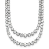 14k White Gold 15 1/2 carat Lab Grown Diamond VS+ F+ Complete 20 inch Graduated Layered Tennis Necklace