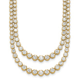 14k 15 1/2 carat Lab Grown Diamond VS/SI+ G+ Complete 20 inch Graduated Layered Tennis Necklace