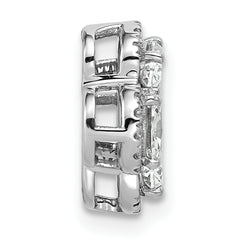 14k White Gold 1 1/8 carat Lab Grown Diamond VS/SI+ G+ Complete Cluster Chain Slide Pendant