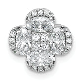 14k White Gold 1 1/8 carat Lab Grown Diamond VS/SI+ G+ Complete Cluster Chain Slide Pendant