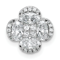 14k White Gold 1 1/8 carat Lab Grown Diamond VS/SI+ G+ Complete Cluster Chain Slide Pendant