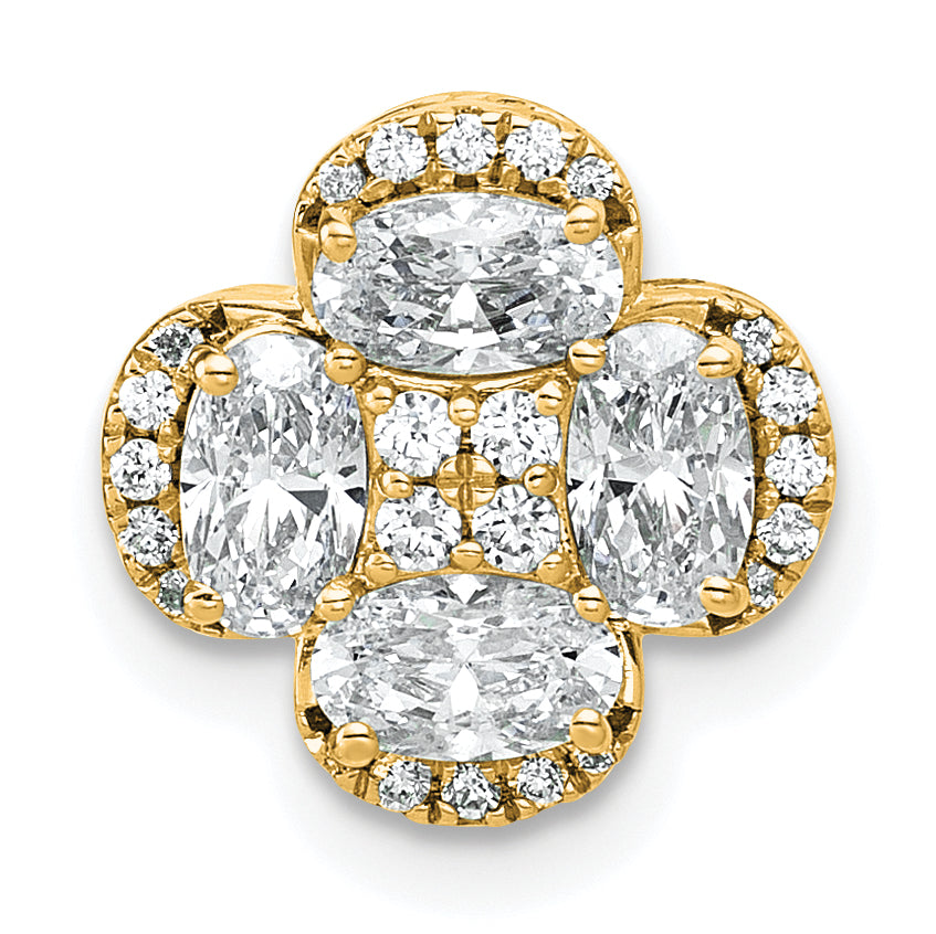 14k 1 1/8 carat Lab Grown Diamond VS/SI+ G+ Complete Cluster Chain Slide Pendant