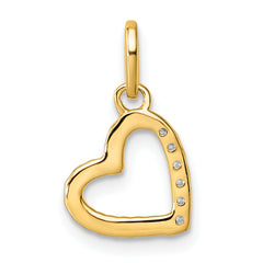 14K Polished Diamond Twisted Heart Pendant