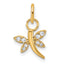14K Polished Diamond Dragonfly Charm
