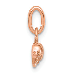 14K Rose Gold Polished Diamond Bird Charm