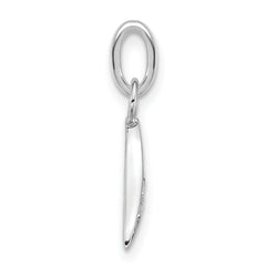 14K White Gold Polished Diamond Whale Tail Charm