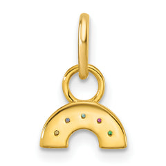 14K Polished Multi-color CZ Rainbow Charm