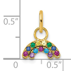 14K Polished Multi-color CZ Double Rainbow Charm