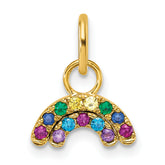 14K Polished Multi-color CZ Double Rainbow Charm