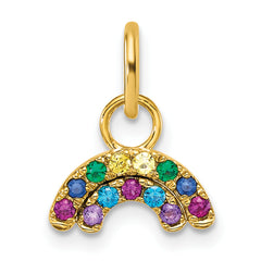 14K Polished Multi-color CZ Double Rainbow Charm