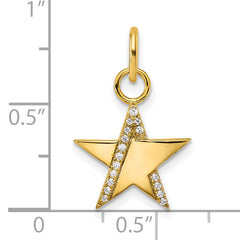 14K Polished Diamond Star Charm