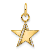 14K Polished Diamond Star Charm