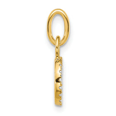 14K Polished 1/10 carat Diamond Open Circle Charm