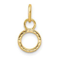 14K Polished 1/10 carat Diamond Open Circle Charm
