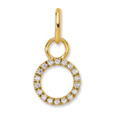 14K Polished 1/10 carat Diamond Open Circle Charm