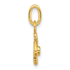 14K Polished Diamond Music Treble Clef Charm