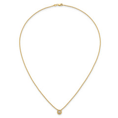 14K Polished and Twisted 1/10 carat Diamond 18 inch Necklace