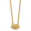 14K Polished and Hammered 1/20 carat Diamond Evil Eye 18 inch Necklace