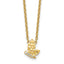 14K Polished and Hammered 1/20 carat Diamond Butterfly 18 inch Necklace