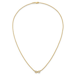 14K Polished and Beaded 1/8 carat Diamond Infinity Symbol 18 inch Necklace